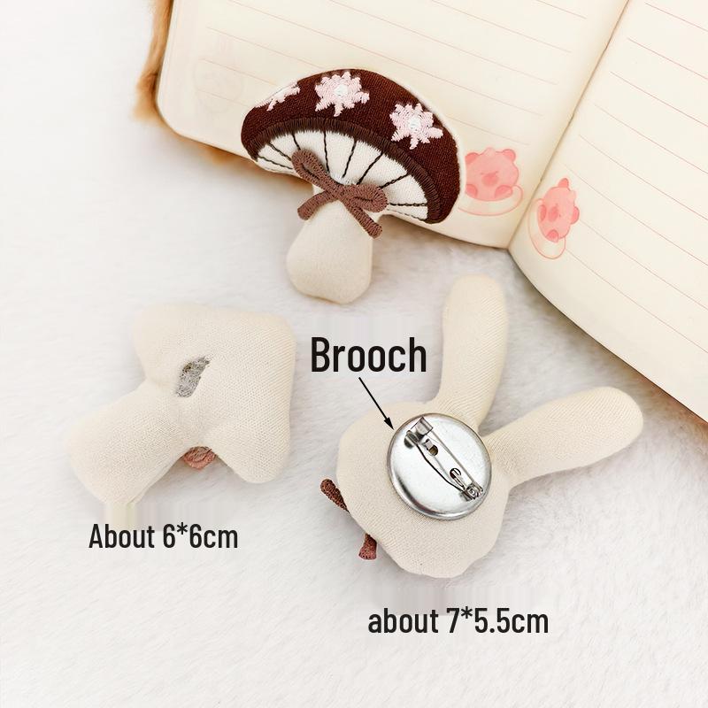 Forest Plush Rabbit & Mushroom Fabric Brooch - DIY Accessories for Clothing, Headwear, Bags, Shoes & Socks