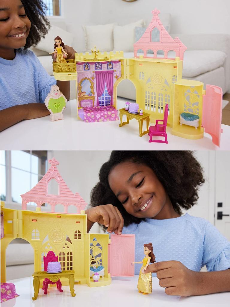 Disney  Disneyprinsessan Belle och slottet (Stapelbar minidocka i slottserien) [Klä-på-docka, slott] [Hus, tillbehör medföljer] [Åldrar 3 och]