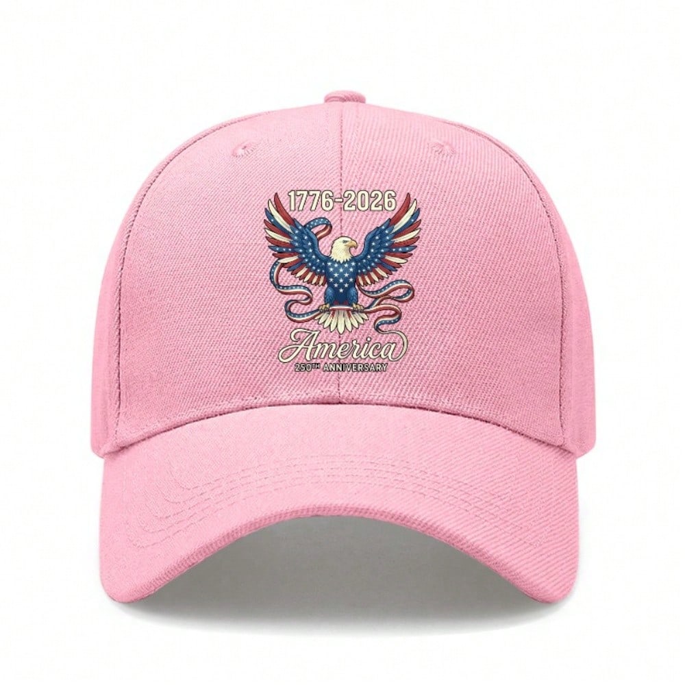 [Patriotic Baseball Cap] 250Th Anniversary Eagle Print Polyester Adjustable Unisex Breathable Lightweight Sun Protection Curved Brim Outdoor Sports