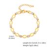 Vnox Oval Geometric Stainless Steel Chain Bracelet Necklace For Women With Shiny Zircon Fashion Jewelry Set Accessory Gift