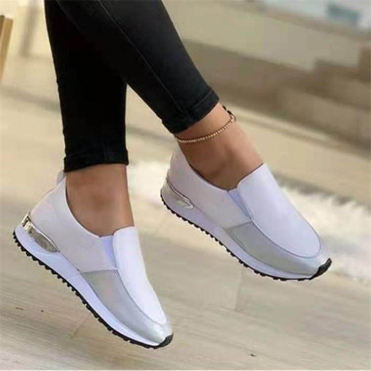 2025 Foreign Trade Large Size New Flat Bottom Color Matching Casual Single Shoes Low Top One Pedal Student Shoes Spot