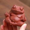 Purple Sand Tea Pet Ornament Buddhist Three-legged Golden Toad Sculpture Accessories Tea Set Can Be Raised