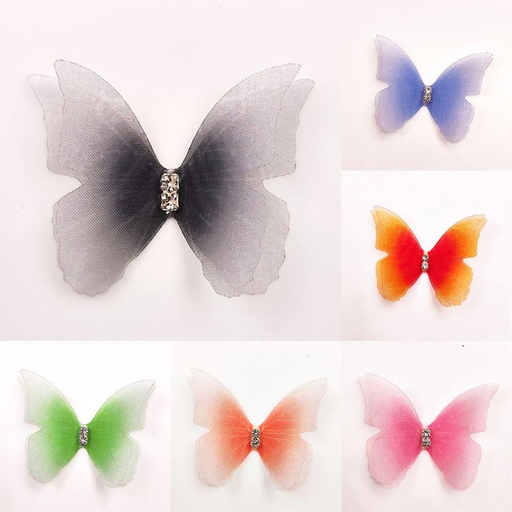 

50Pcs Gradient Color Butterfly Appliques 3D Clothes Sewing Patch Sewing Craft Decoration 08