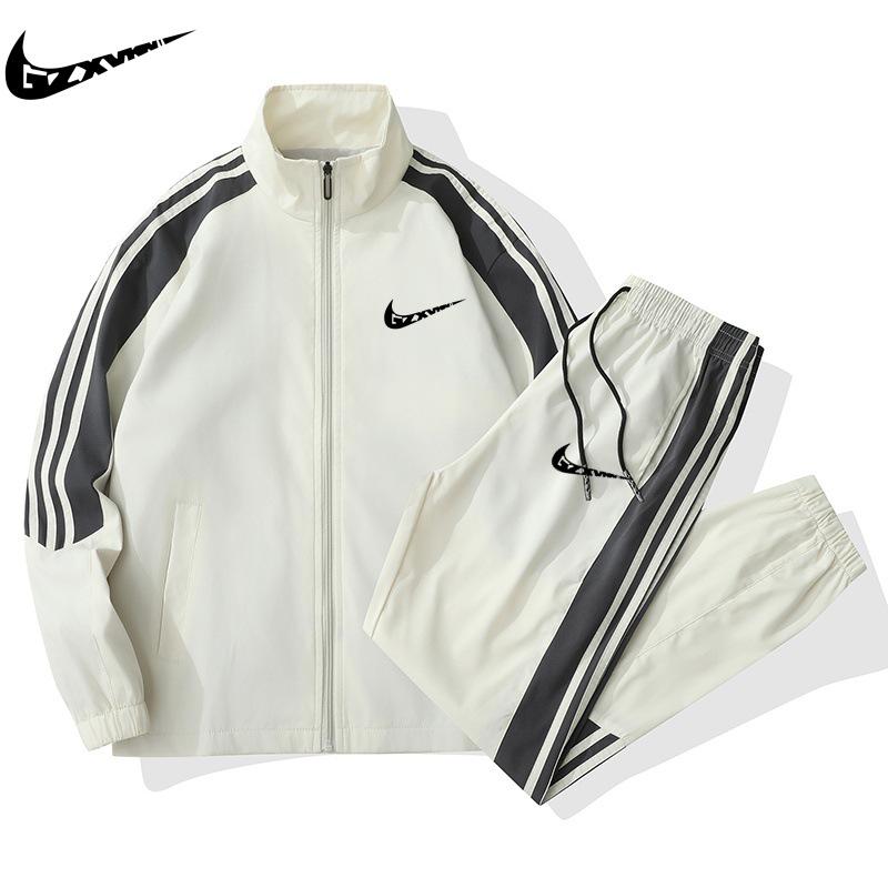 Herren Trendy Stehkragen Jacke & Hoodie Sportbekleidungsset für Frühling/Herbst