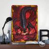 Menacing Black and Red Centipede Monster Printed Poster Customized Wall Art Retro Vintage Metal Tin Signs for Man Cave Wand Deko