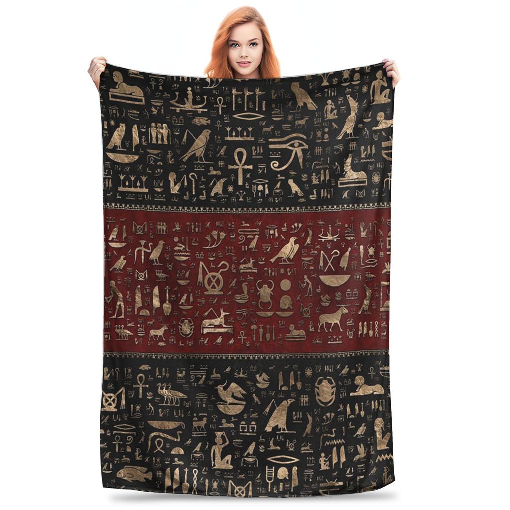 Ancient Egyptian Cats And Eye Of Horus Blankets Breathable Fleece Sofa Throw Blanket for Home Bedroom Throws Bedspread Quilt