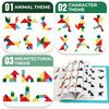 LUVLU™ Dinosaur Magnetic Tangram Puzzle Toy, 96 Patterns, Montessori Educational Toy for Kids Ages 3+