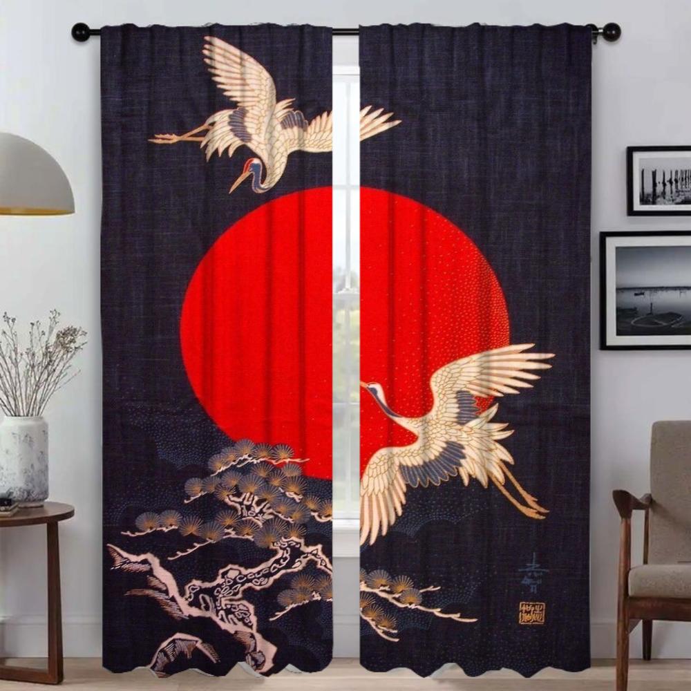 Sun Sea Halloween Decoration Kitchen Curtains Living Room Curtain Partition Tulle Bedroom Home Interior Polyester Ideal For Area
