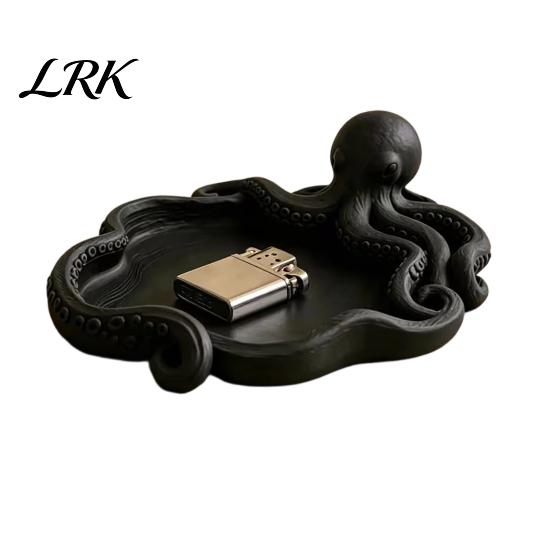 Octopus Shaped Jewelry Holder 3D Printed Tray, Ocean Animal Earrings Necklace Ring Small Accessory Dish Decorative Keys Trinkets Organizer Tray