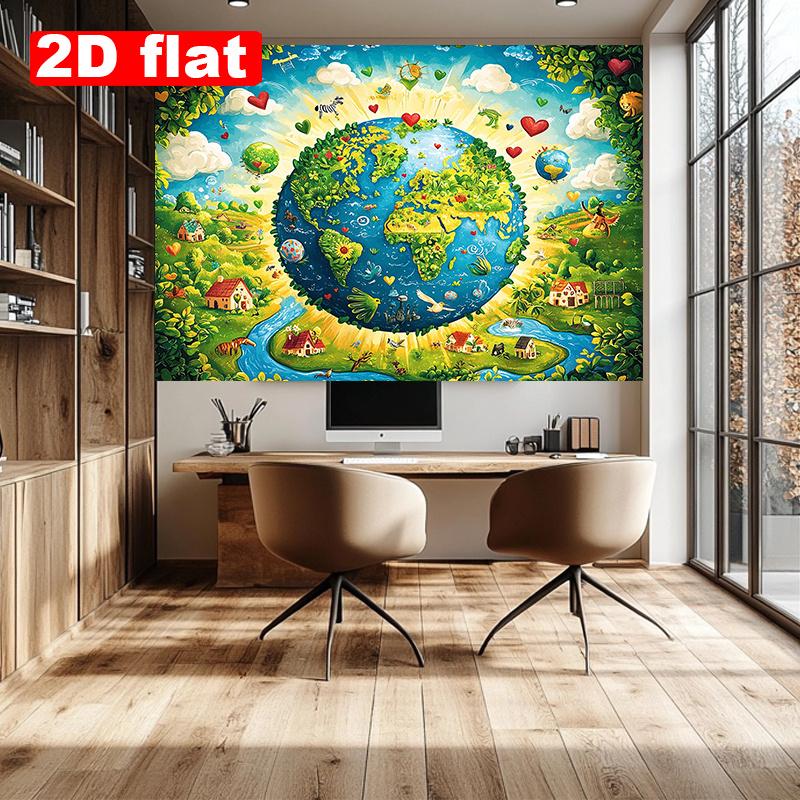 2D plane 1 piece of green earth home background fabric suitable for party photography celebrations and photography shoots