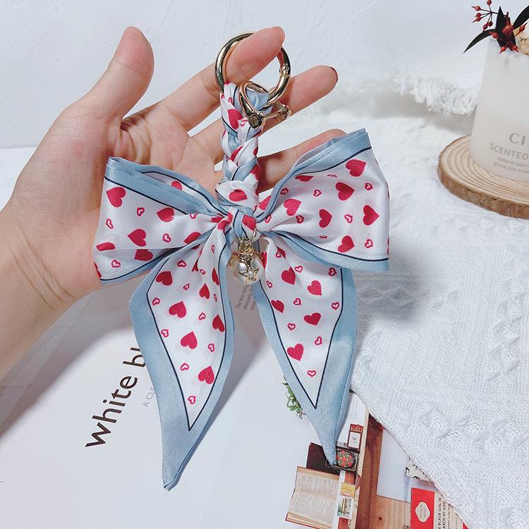 Woven Bow Scarf Keychain - Trendy Car Ring & Women's Bag Pendant