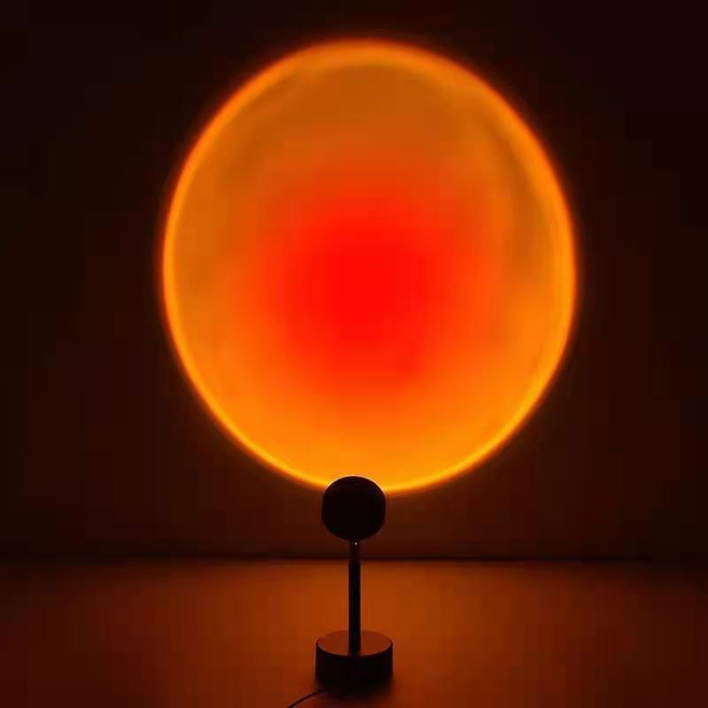USB Sunset Rainbow Projector Atmosphere LED Night Light Home Coffee Shop Live Background Wall Decoration Projection Table Lamp