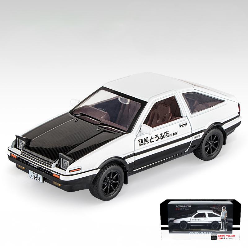 Initial D 1/30 Toyota AE86 Truend JDM Sports Car Alloy Diecast Metal Model Car Sound & Light Jump The Light Collection Hobby Boy