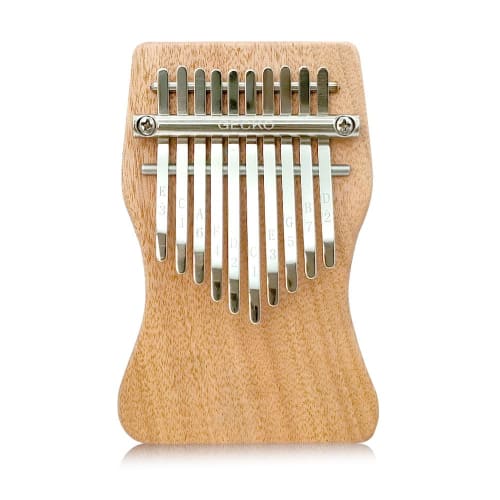 GECKO & URBAN 10-Key Mini Natural Kalimba Basic Set, Made of Okume Wood, Thumb Piano, Beautiful, Compact Instrument with a Unique Tone, Beginner's Set