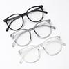 2pcs New Round Glasses Frames Women Anti Blue Light Eyeglasses Tri Color Rivet Design Eyewaer Outdoor Street Shoot Glasses