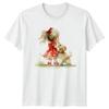 Watercolor Girl Dog Childrens Girls Graphic Tee Unisex T Shirt Top