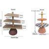 3 Tier Halloween Wood Cake Stand Anti-deformation Witch Broom Table Table Snack Tray  Cake Stand