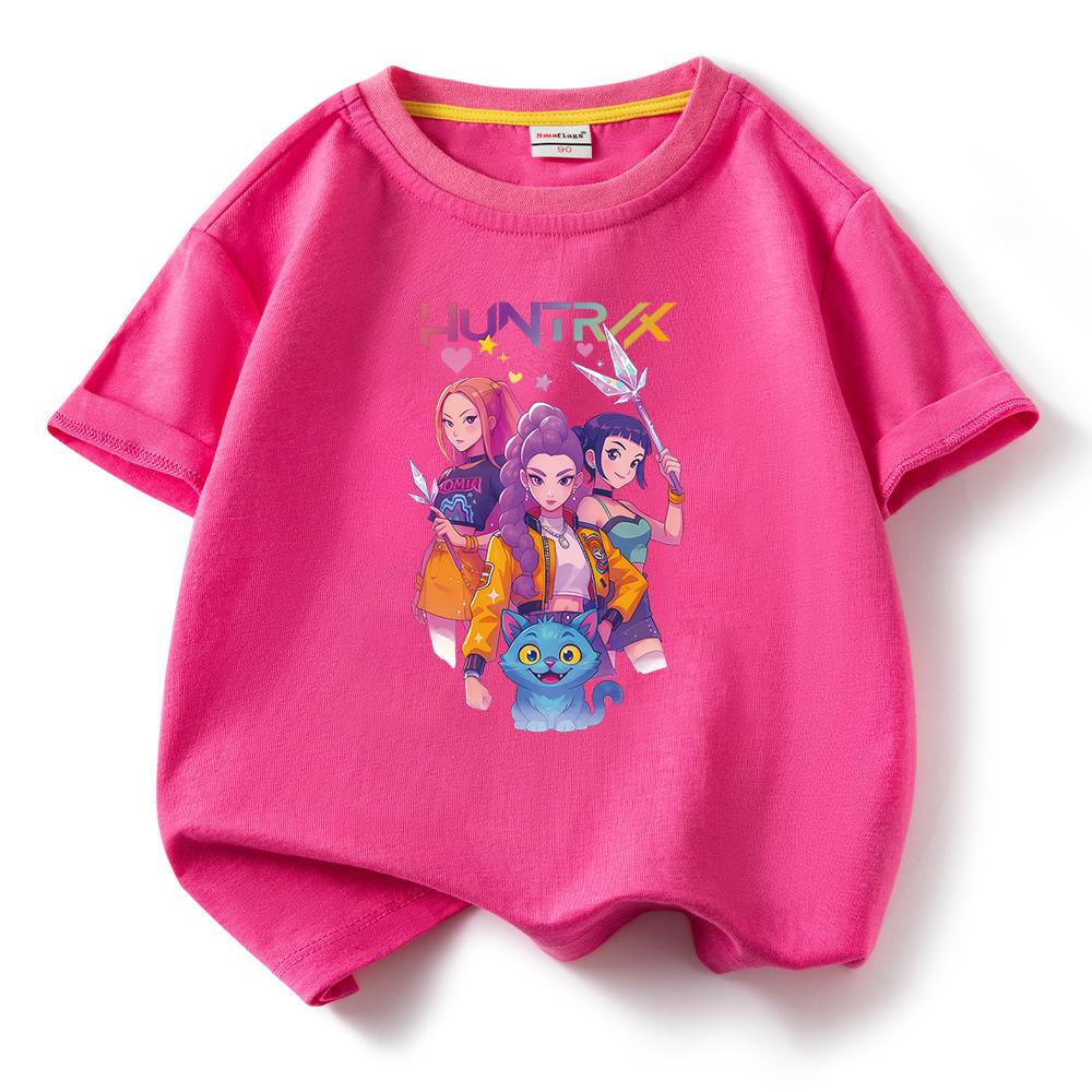KPop Demon Hunters Children's Cotton Cartoon T-Shirt
