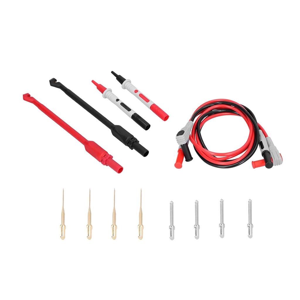 P1033B Banana Plug Test Leads Kit, Replaceable Needle & Hook Probes for Multimeter, High Conductivity Brass & Silicone, Ideal for Home, Lab, Auto &
