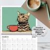 2026 Calendar Hangable Cat Chilling with Coffee Design Family Planner Schedule Organizer Home Office Decor Present Wall Calendar