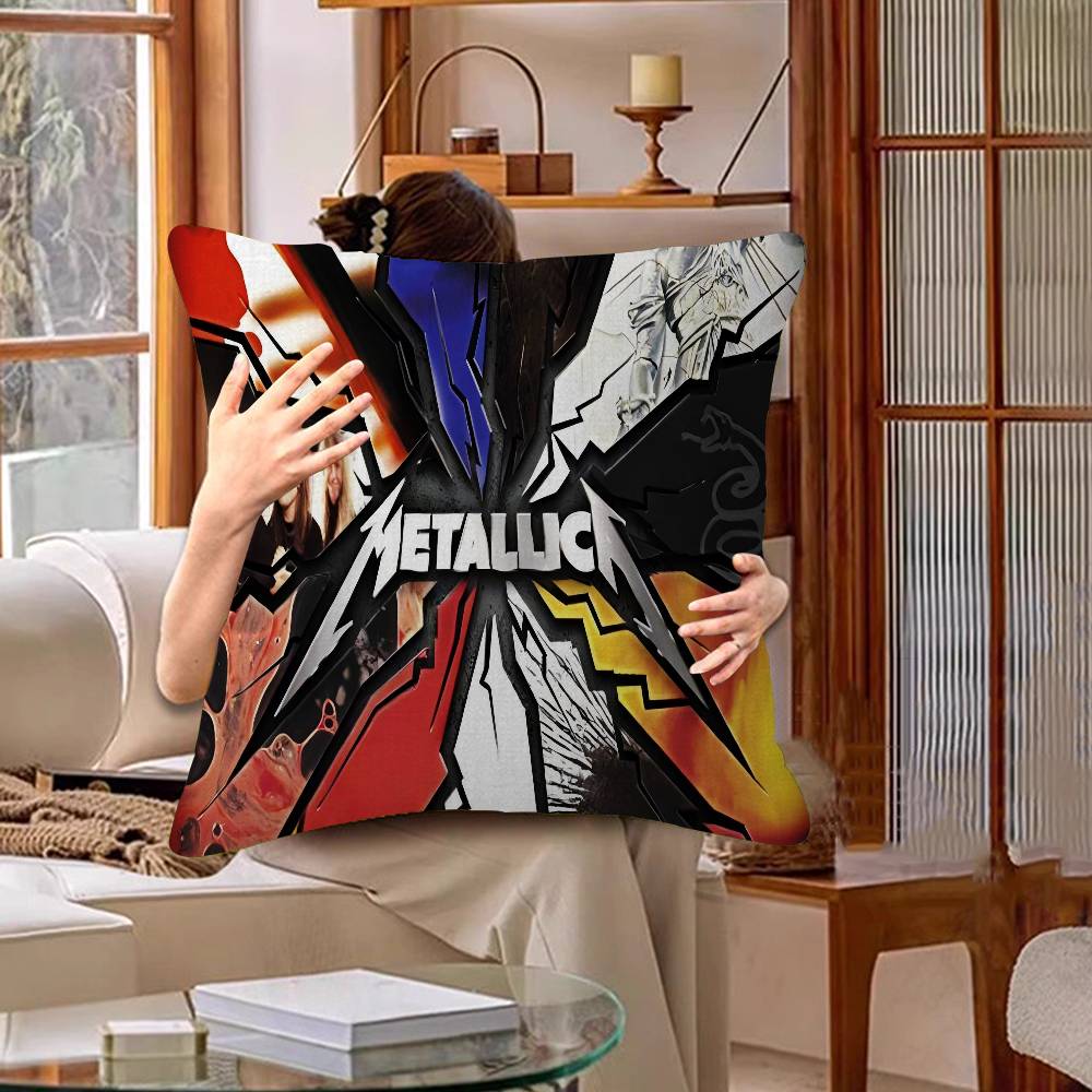 Band M-METALLICA Cool Office Cushion Pillowcase Car Cushion Cover45X45CM Lumbar Pillowcase Sofa Pillowcover