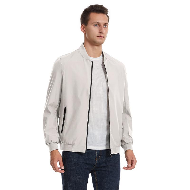 Spring and Autumn Round Neck Men's Jacket Loose Long-sleeved Stand-up Collar Top New Style Anti-wind Casual Jacket