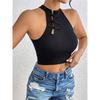 New Chinese Style Sexy Knitted Qipao Button Slim Fit I-shaped Vest Top