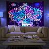 UV Fluorescent Bohemian Elephants Tapestry Print Wall Hanging Art Home Decor