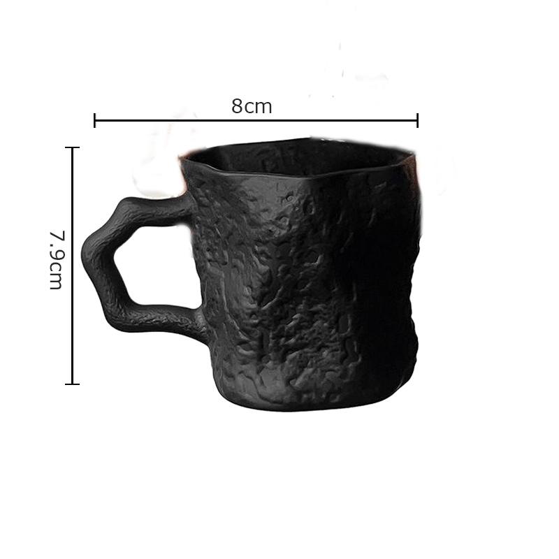 200ml Black Glass Mug Irregular Shaped Milk Cup Office Drinking Water Cup Household Goods Drinking Water Beverage Milk Cups 200ml
