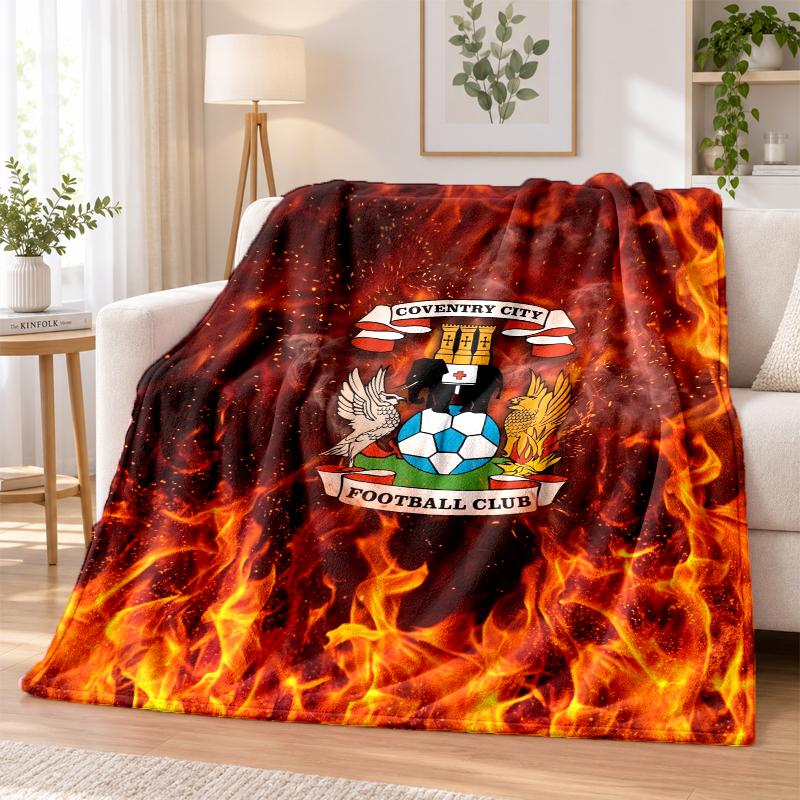 Coventry City Futbolo Spausdintas Flanelinis Antklodė Šiltas Jaukus Lovos Užtiesalas Vidaus Namų Dekoro