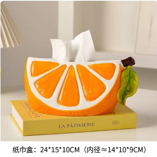 

BRCeramic Tissue Box Cartoon Orange Lemon Toilet Paper Box Living Room Desk Storage Napkin Holder Home Decoraction LuxuryEY