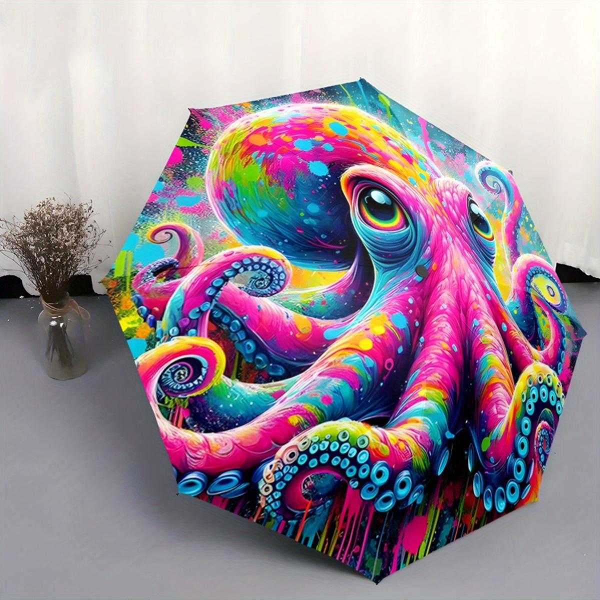

Automatic Open/Close Umbrella with One-Touch Button - Instant Open/Close, Compact Folding Design, Portable Octopus Umbrella fo