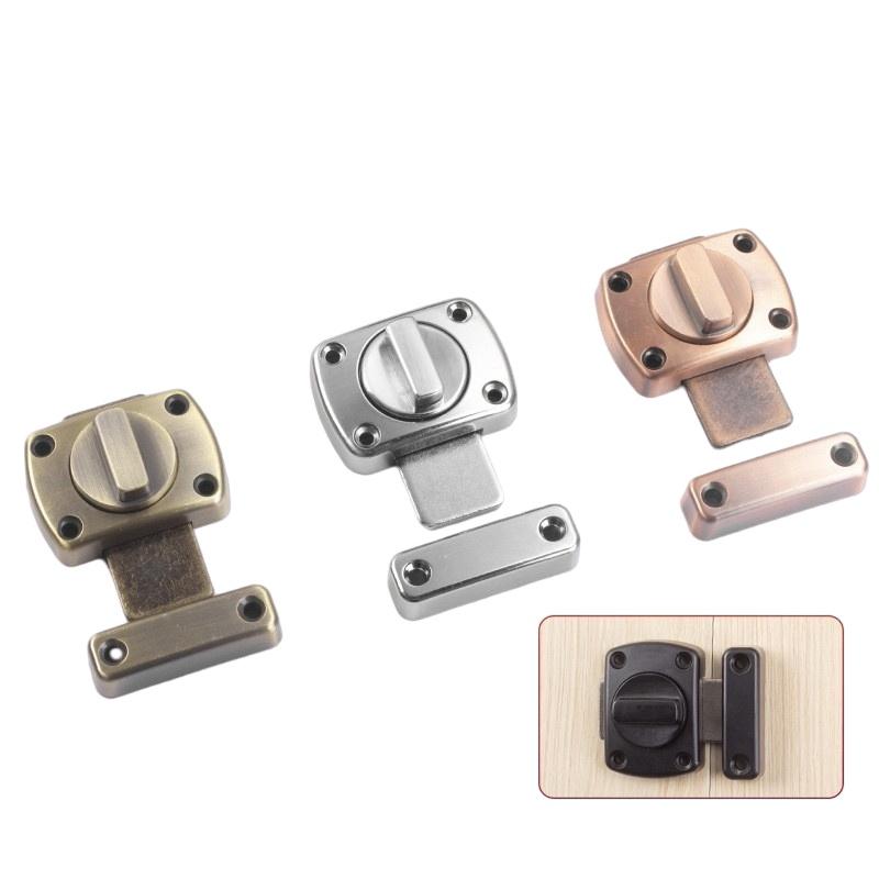 Rotating Bolt Safety Door Latch 1 Set Easy Operate Twist Slide Lock for Kids Safety Room Bathroom Interior Doors
