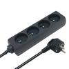 4-socket Electrical Strip 5.00m Black Ce