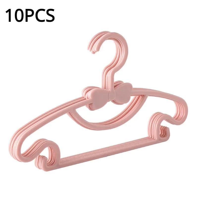 

10pcs Kids Cute Plastic Clothes Hanger Racks Portable Display Hangers Windproof Children Coats Hanger Baby Clothing Organizer