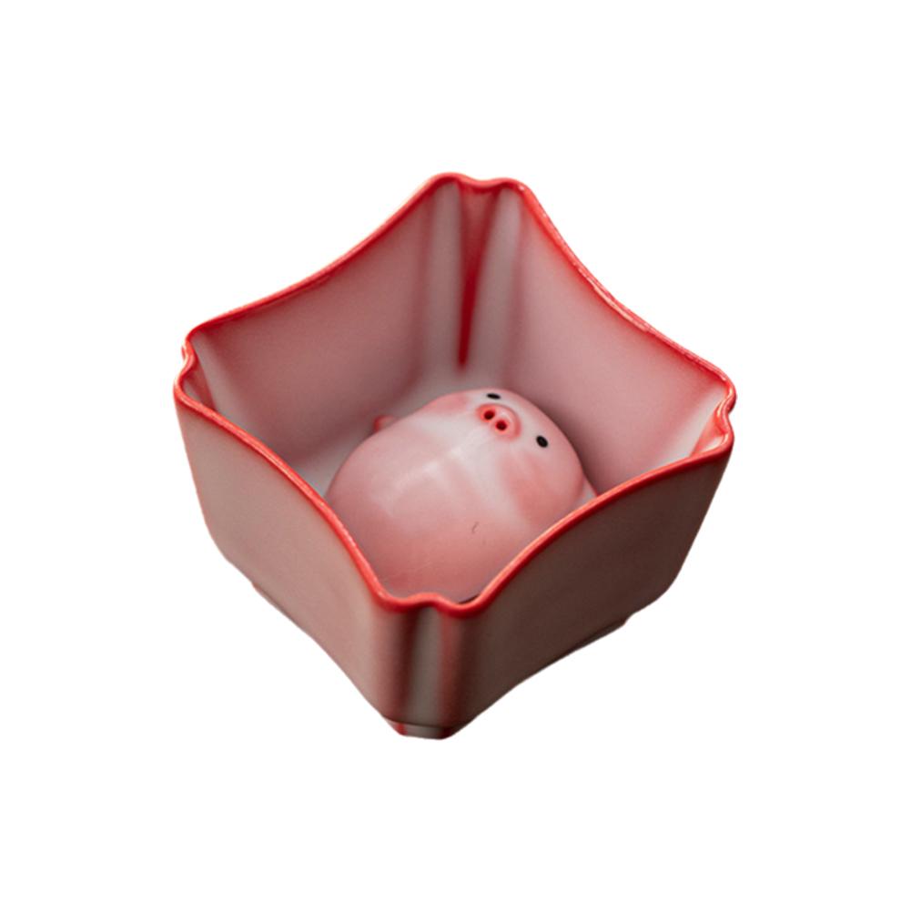 Bubble-Blowing Pig Tea Pet Celadon Glaze Teacup Creative Gongfu Tea Set Ceramic Novelty Porcelain Incense Cup Unique Gift