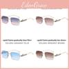 Geometric Metal Sunglasses With Pc Lenses For Summer Sun Protection And Casual Wear