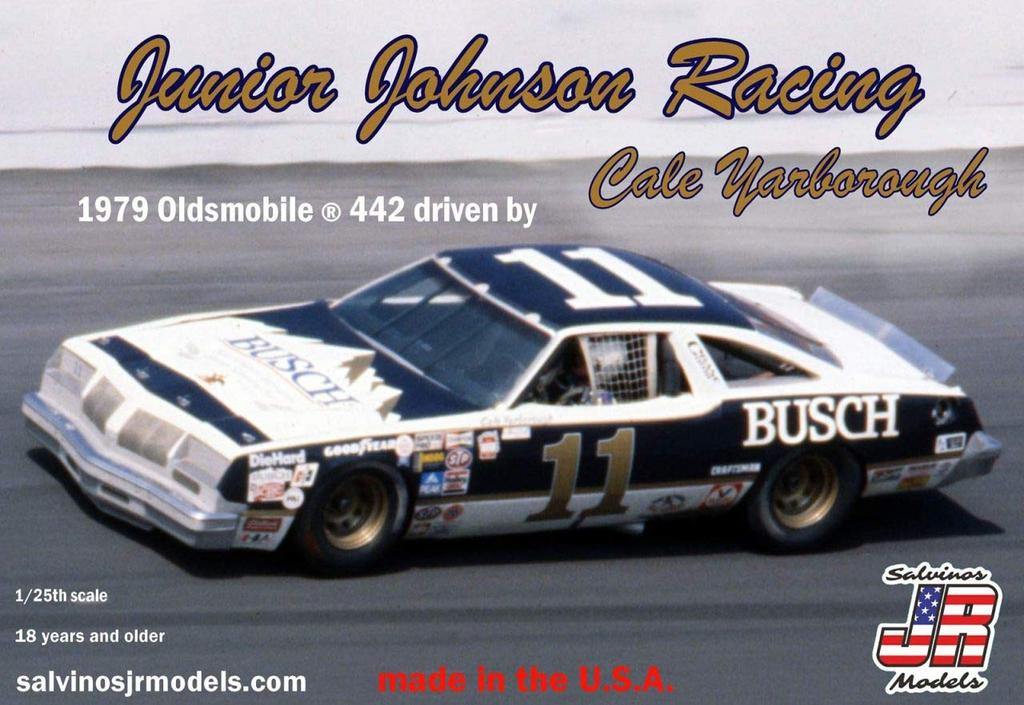 Salvinos Model NASCAR 1979 Oldsmobile 442 Cale Yarborough Johnson Racing Plastic Model SJMJJO1979D J.R. 1/25 Jr. #11
