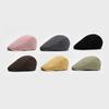 Ensfarget Cap Herre Solhatt Forward Cap Beret Kvinner Britisk Newsboy Cap