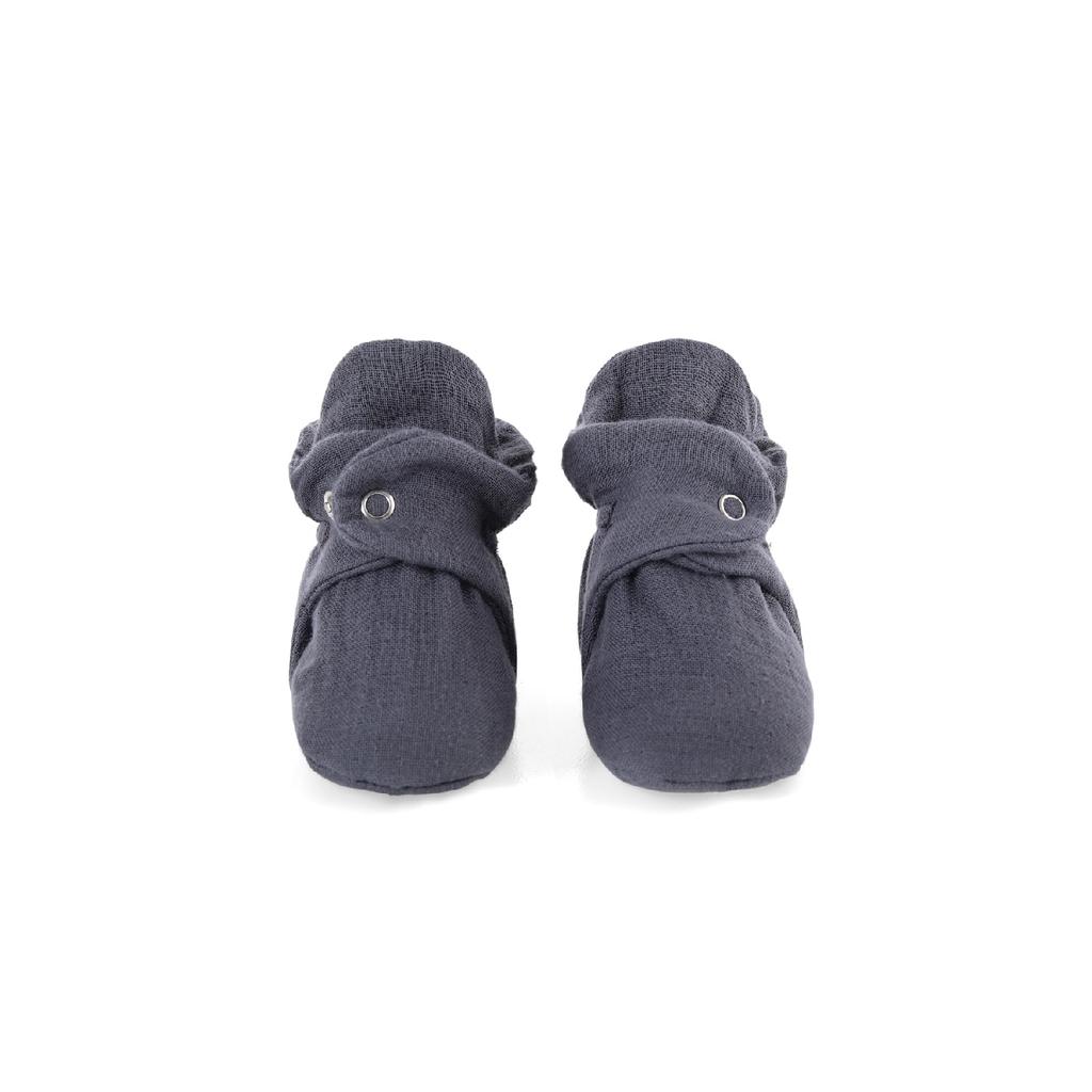 Babyschuhe aus Bio-Baumwoll-Musselin, Hausschuhe für Neugeborene, Beige