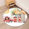 firefighters Printed Round Rug Carpet Chair Rug Area Rug Entryway Doormats,for Office Chair Living Room Bedroom Kitchen Room.