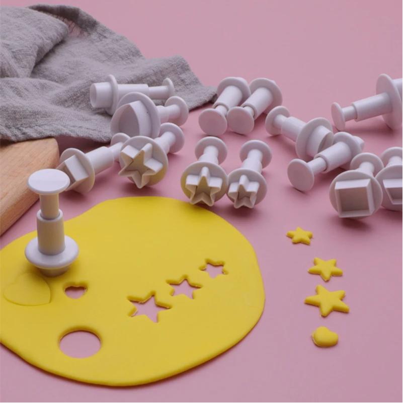 3-12 szt. Geometryczne foremki do ciastek Plastikowe kwadratowe dekoracje cukiernicze Foremka do fondantu koło gwiazda Foremka do ciastek Narzędzia do pieczenia lukru