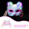 10Pcs Glowing Japanese Fox Mask Half Face Cosplay Mask Halloween Carnival Party Accessory Costume Accessory