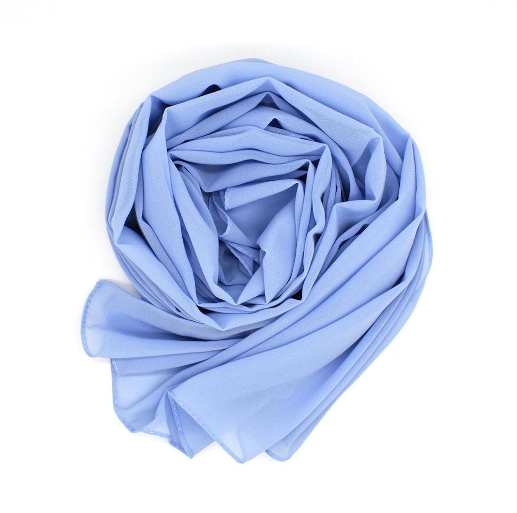 Silk Chiffon Hijab: Encrypted Pearl Design for Women