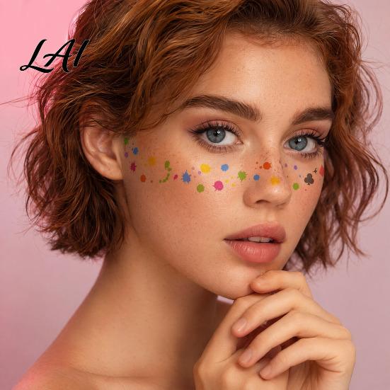 Party Tattoo Stickers Waterproof Temporary Sticker for Face Women Girls Face Easy Apply Decal Decorative Fake Valentine's Day Wedding Parties