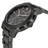 Burberry BU9354 Herrenuhr aus Edelstahl mit großem Karomuster, grau ionenplattiert