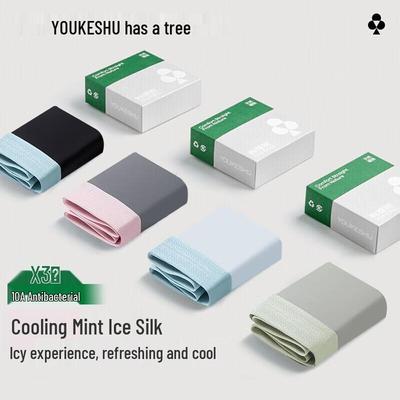 Men's Ice Silk Antibacterial Quick-Dry Boxer Briefs