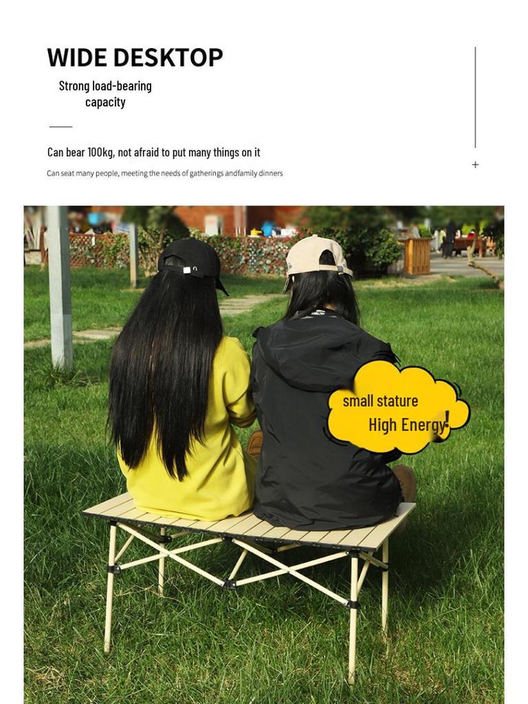 Portable Folding Camping Table - Lightweight Roll-Up for Picnic, Cooking, BBQ, and Outdoor Use