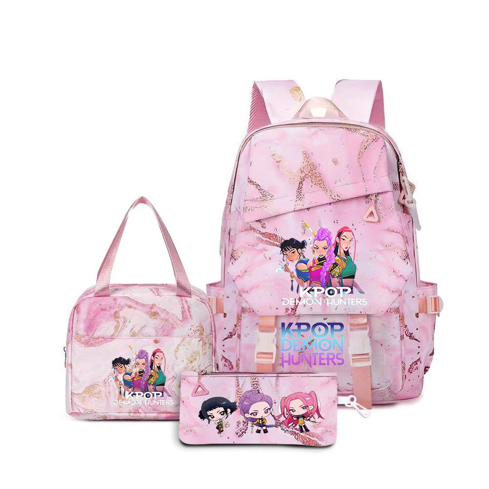 Kpop Demon Hunters, Elementary School Bag, Children'S Backpack, Lunch Bag, Pencil Bag, Three-Piece Set, Student Backpack