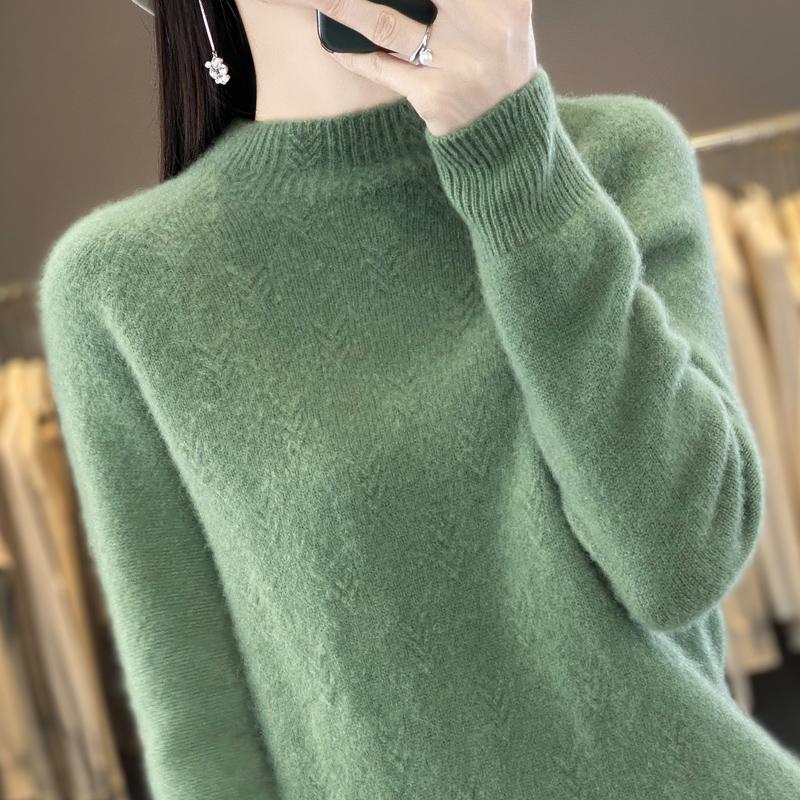 Dámský kašmírový svetr Kašmír Qinghe 30% kašmír 70% vlna podzimní a zimní pulovr hřejivý a módní